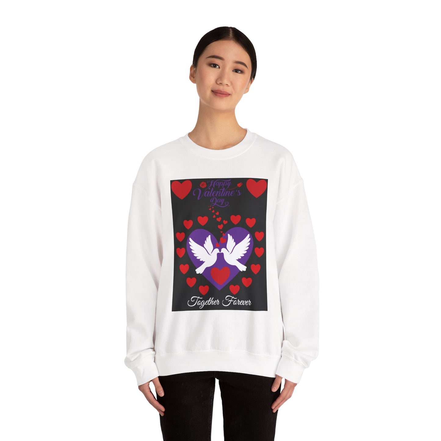 Valentine Dove Heart Crewneck Sweatshirt