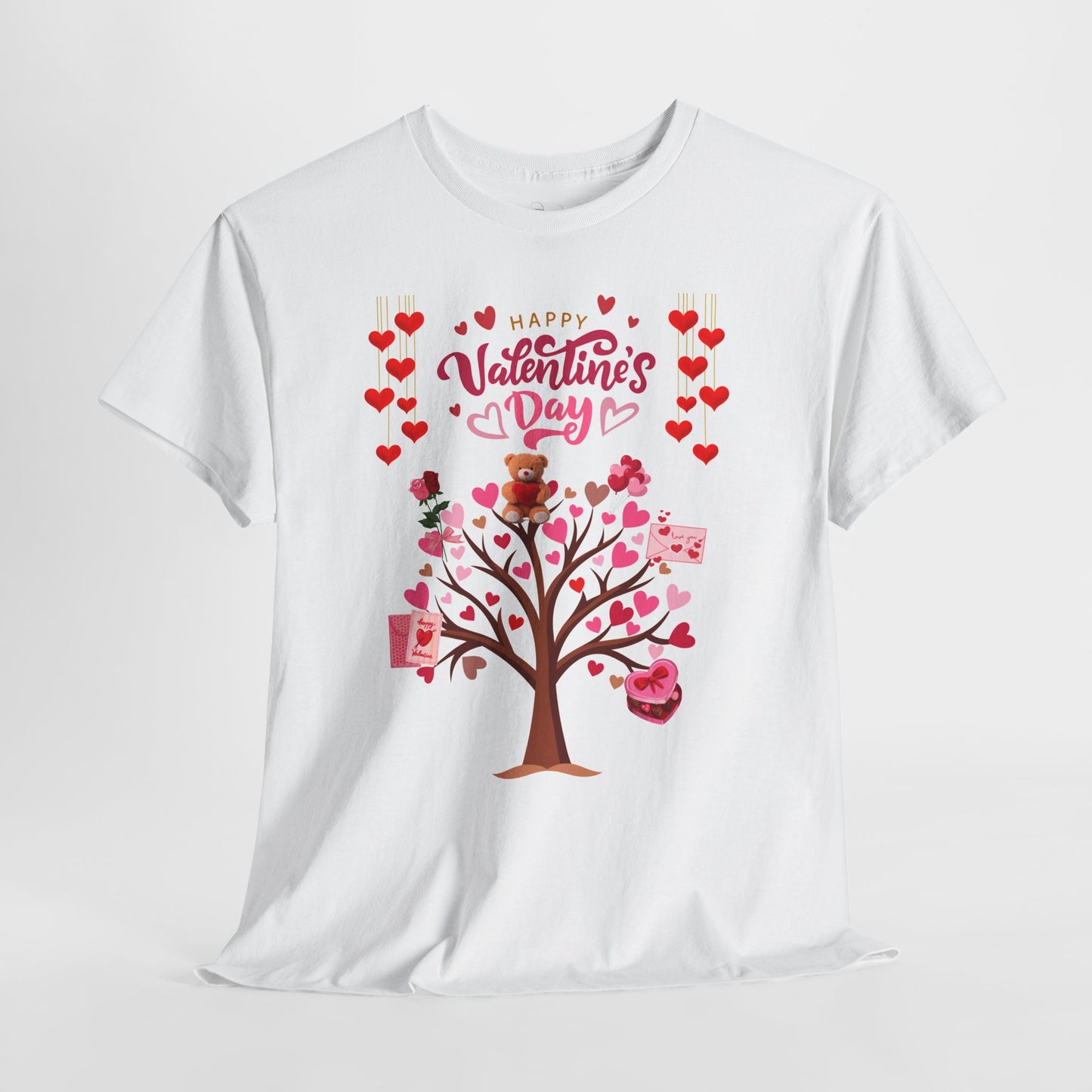 Valentine's Day Tree T-Shirt - Happy Valentine's Day Heart & Gift Design