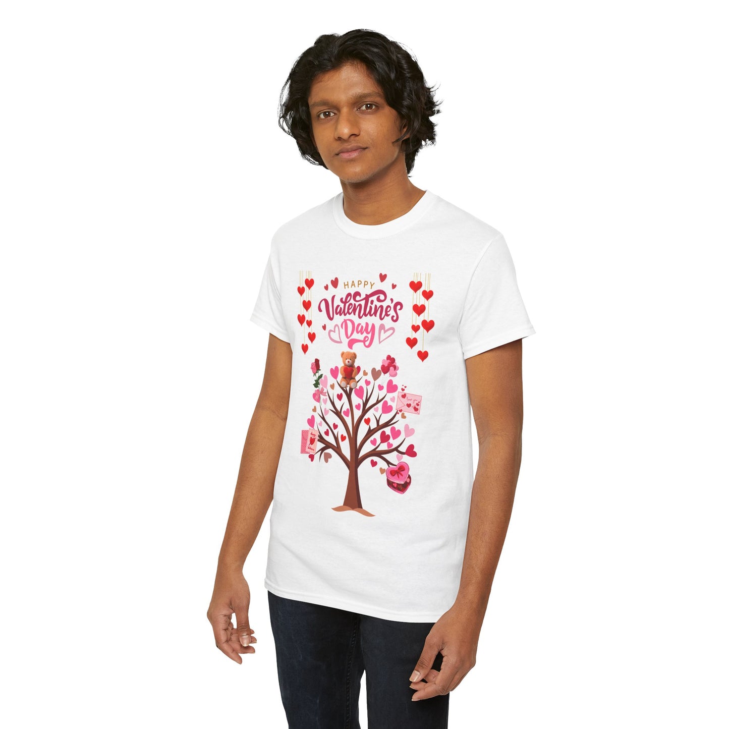 Valentine's Day Tree T-Shirt - Happy Valentine's Day Heart & Gift Design