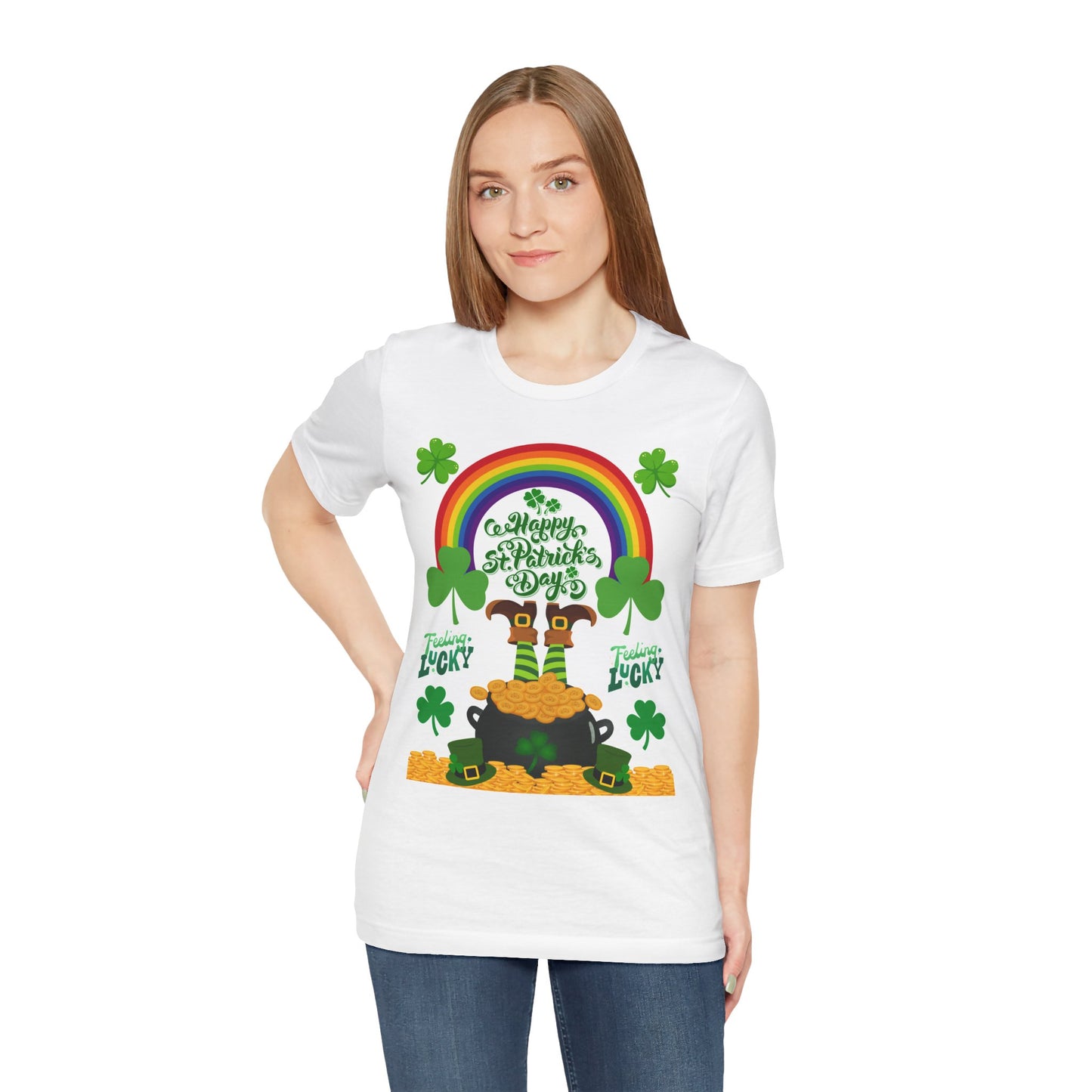 St Patrick's Day Lucky Rainbow T Shirt