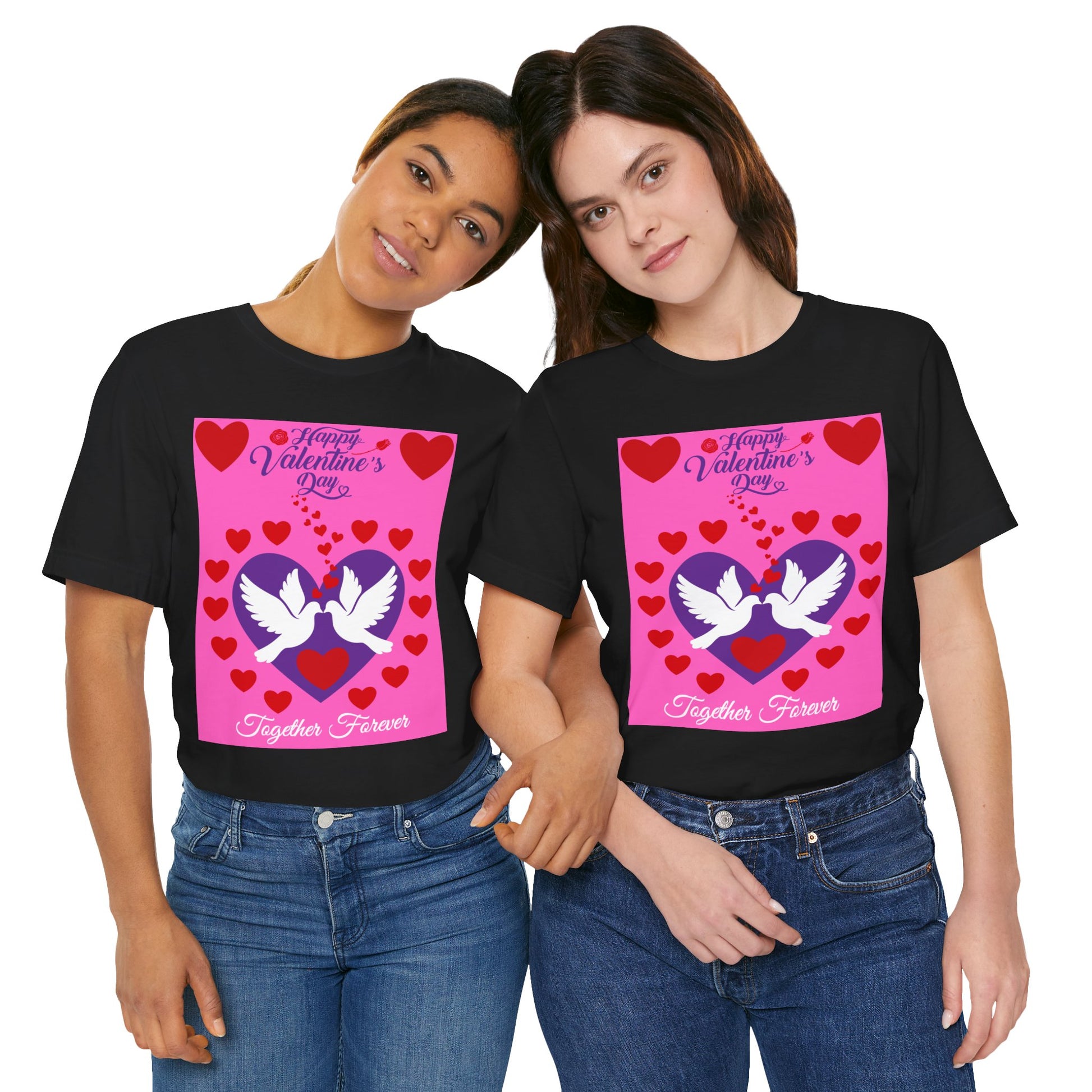 Valentines Day Together Forever Heart Doves T Shirt