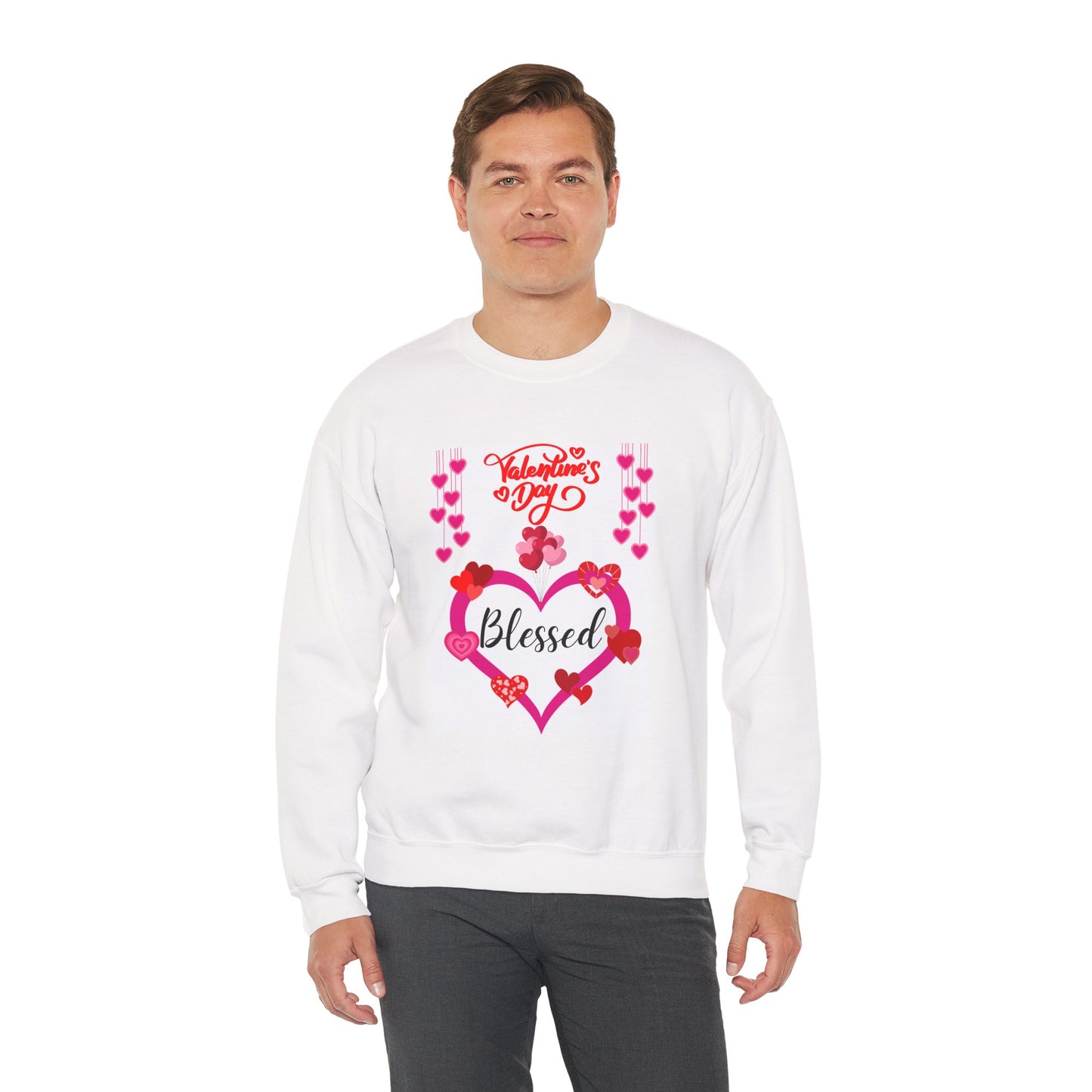 Valentine’s Day 'Blessed' Sweatshirt - Heart & Floral Crewneck