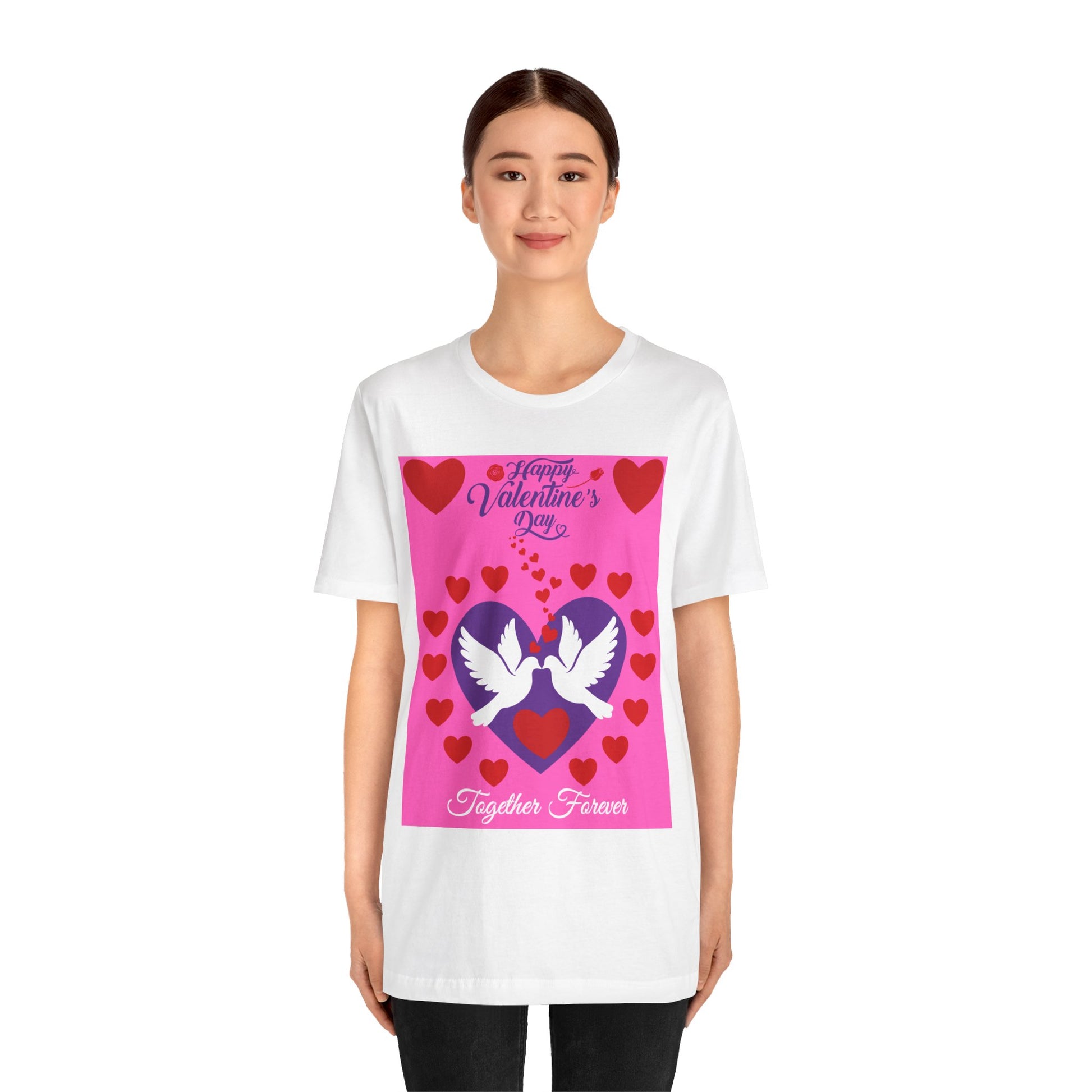 Valentines Day Together Forever Heart Doves T Shirt