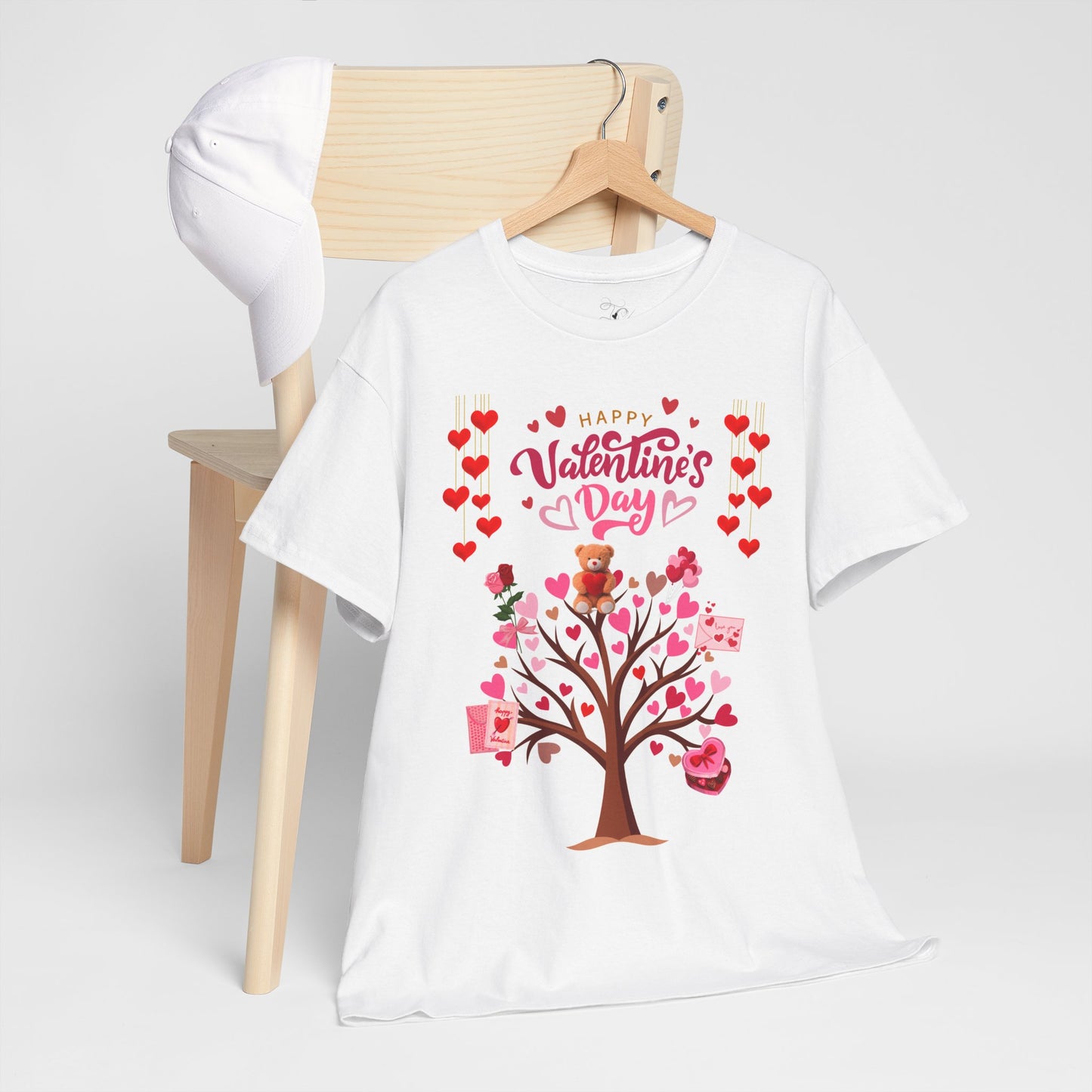 Valentine's Day Tree T-Shirt - Happy Valentine's Day Heart & Gift Design
