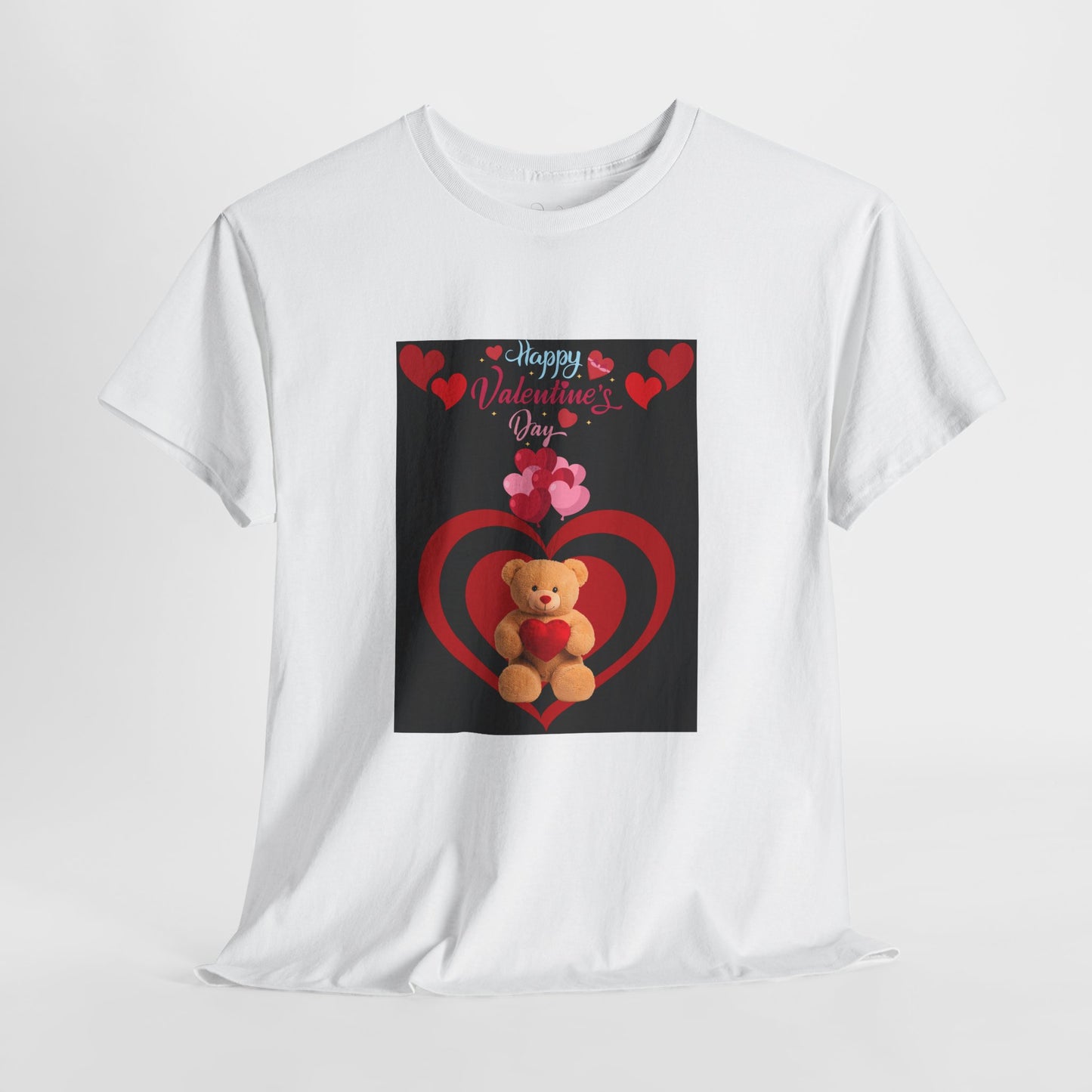 Valentine Teddy Bear Tee - Happy Valentine's Day Heart Graphic T-Shirt