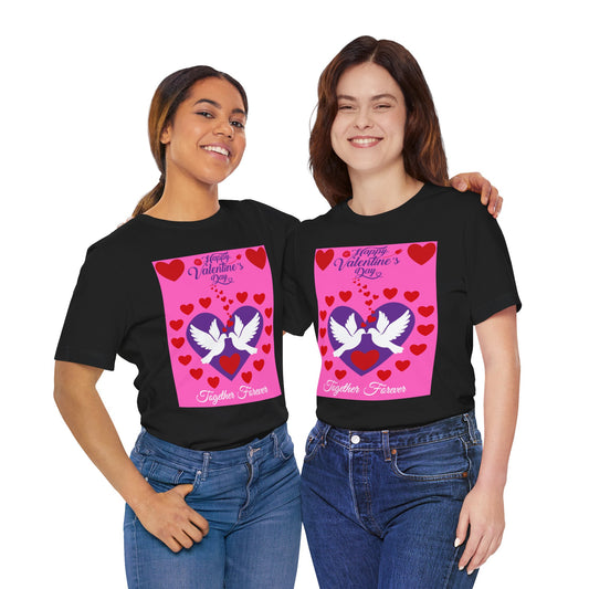 Valentines Day Together Forever Heart Doves T Shirt
