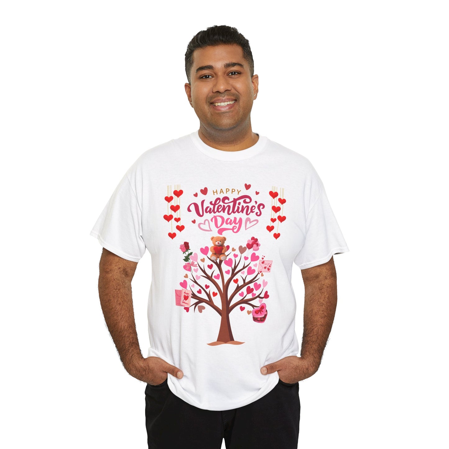 Valentine's Day Tree T-Shirt - Happy Valentine's Day Heart & Gift Design