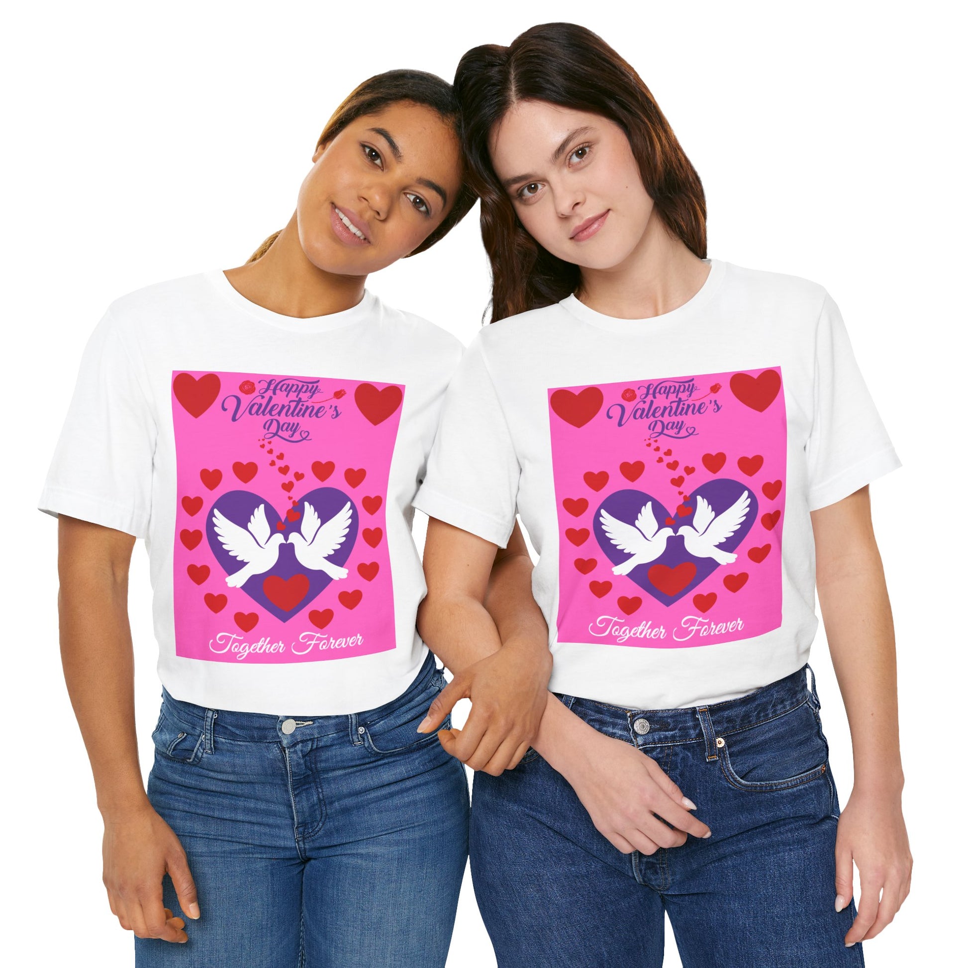 Valentines Day Together Forever Heart Doves T Shirt