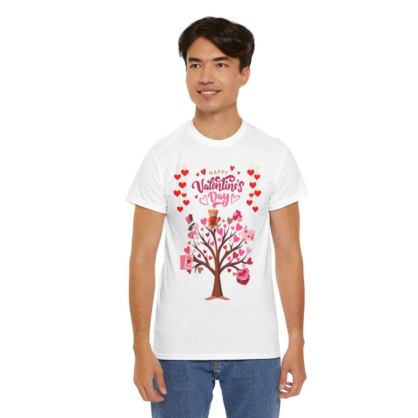 Valentine's Day Tree T-Shirt - Happy Valentine's Day Heart & Gift Design