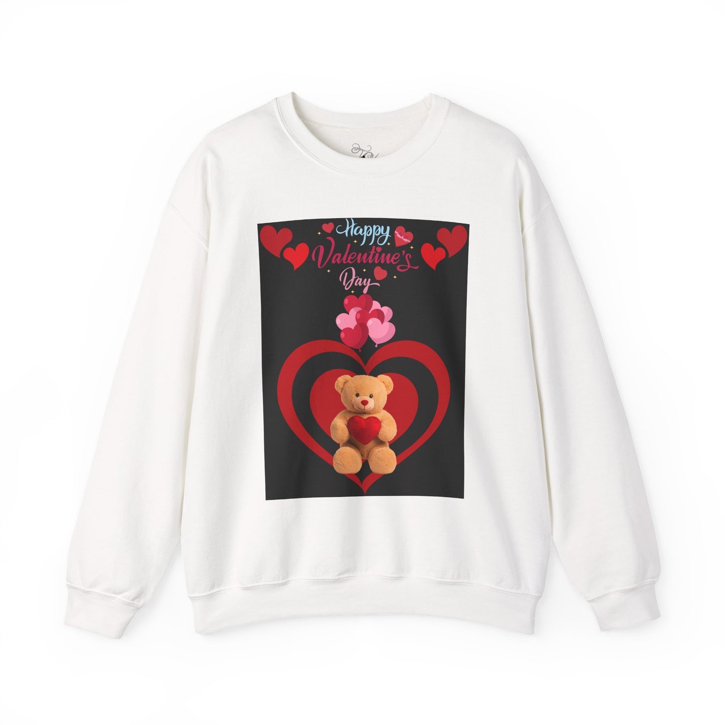 Valentine Teddy Heart Crewneck Sweatshirt