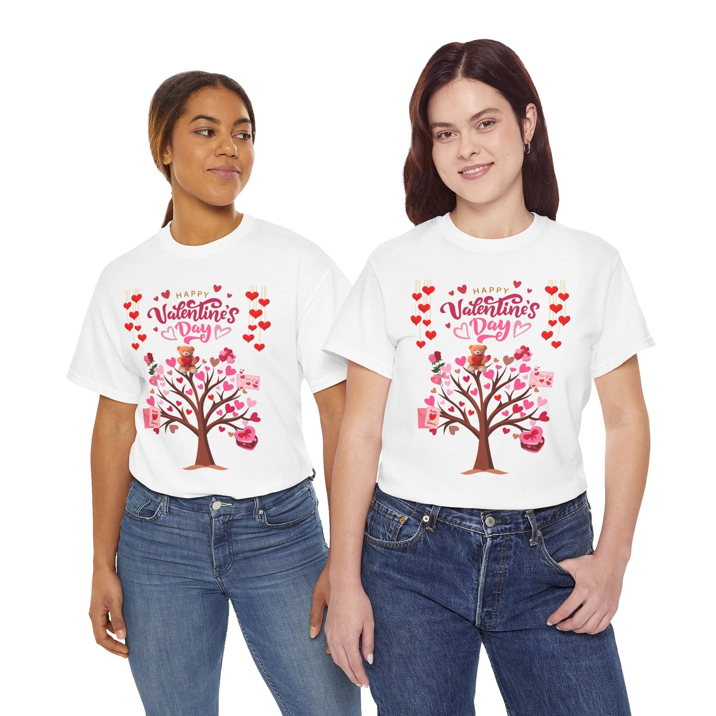 Valentine's Day Tree T-Shirt - Happy Valentine's Day Heart & Gift Design