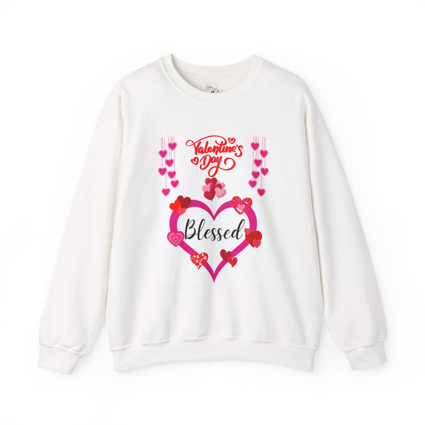 Valentine’s Day 'Blessed' Sweatshirt - Heart & Floral Crewneck