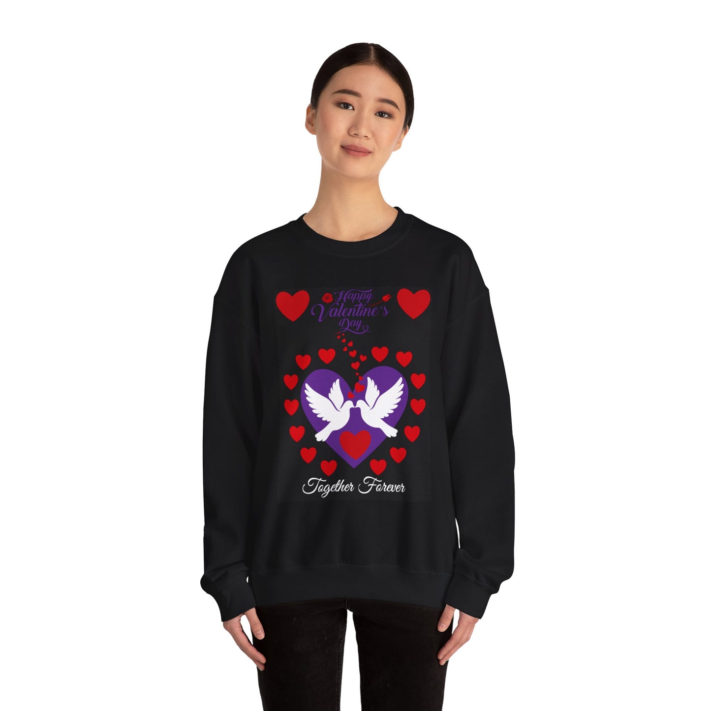 Valentine Dove Heart Crewneck Sweatshirt