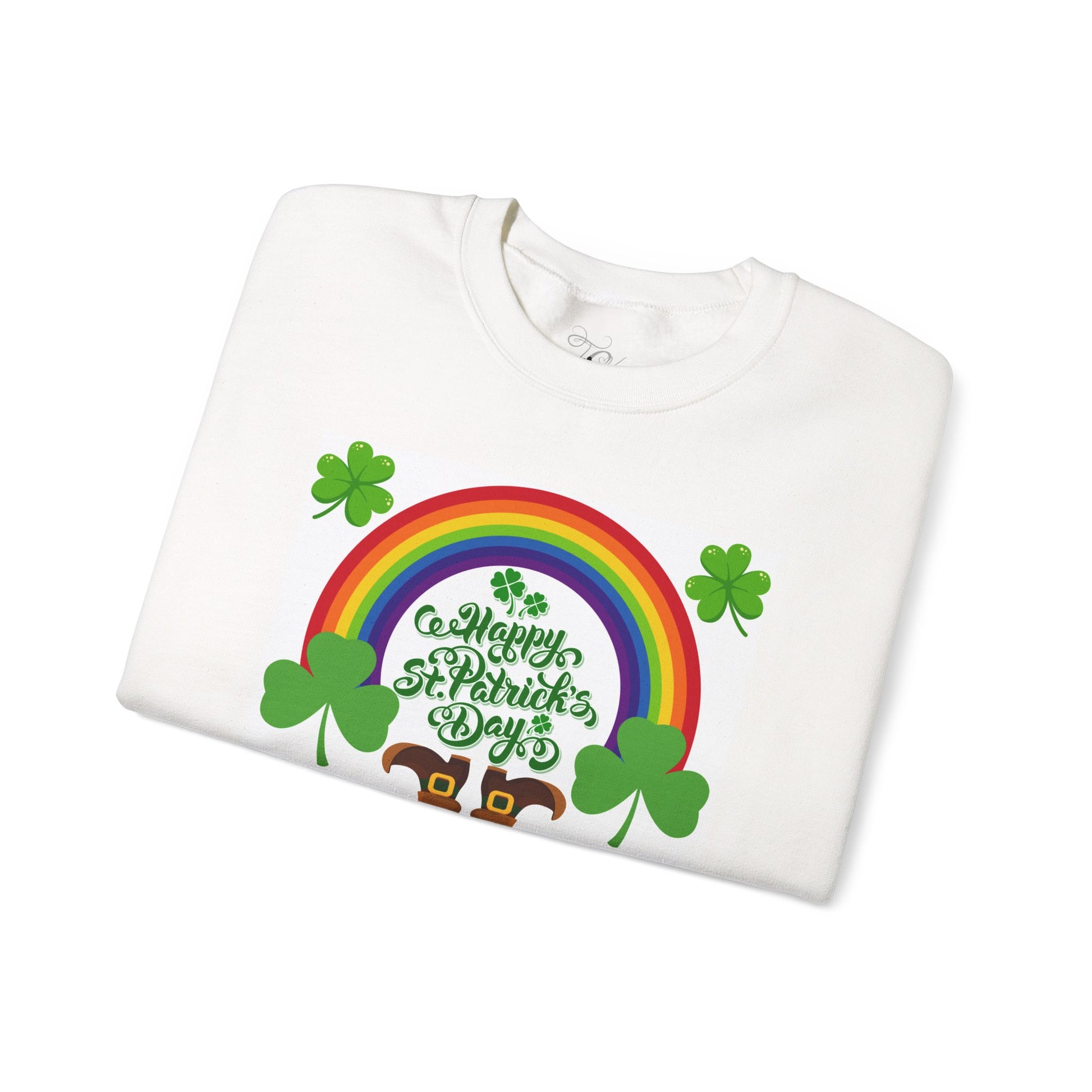 St Patrics Day Rainbow & Pot of Gold Crewneck Sweatshirt