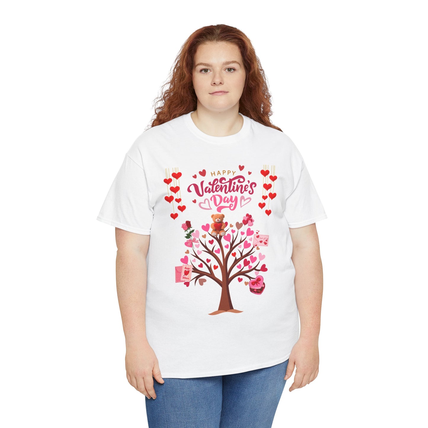 Valentine's Day Tree T-Shirt - Happy Valentine's Day Heart & Gift Design