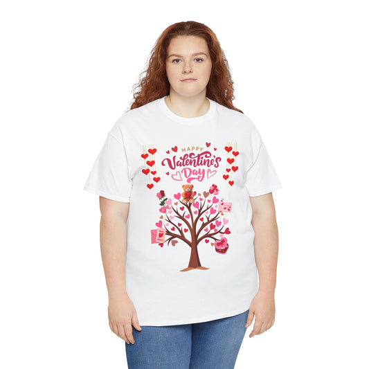 Valentine's Day Tree T-Shirt - Happy Valentine's Day Heart & Gift Design