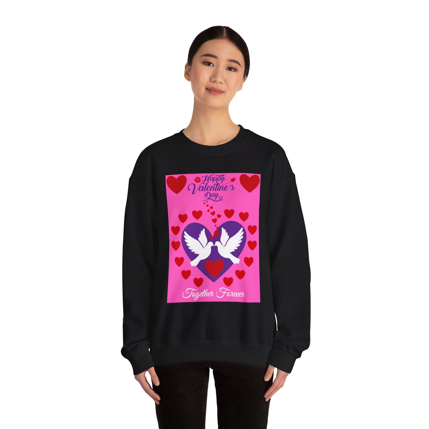 Together Forever Dove Hearts Valentine Crewneck Sweatshirt