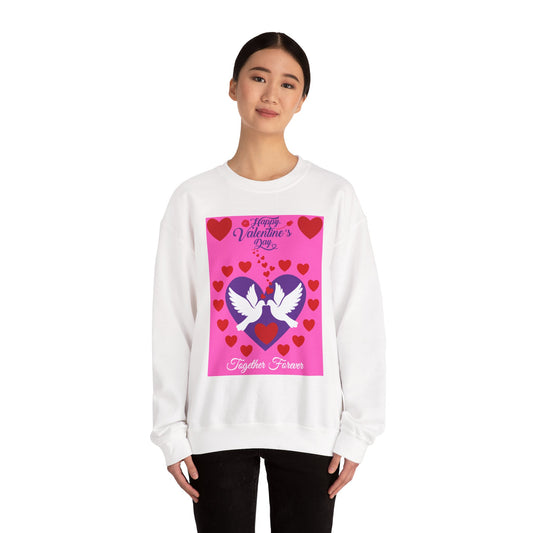 Together Forever Dove & Hearts Valentine's Day Crewneck Sweatshirt