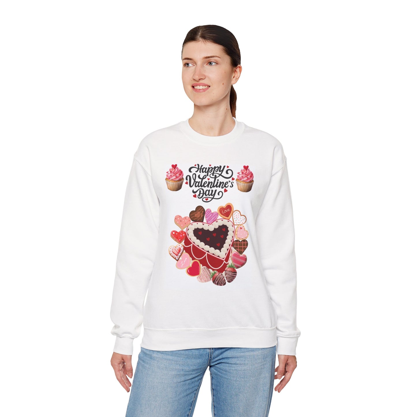 Valentine’s Day Heart & Cupcakes Sweatshirt