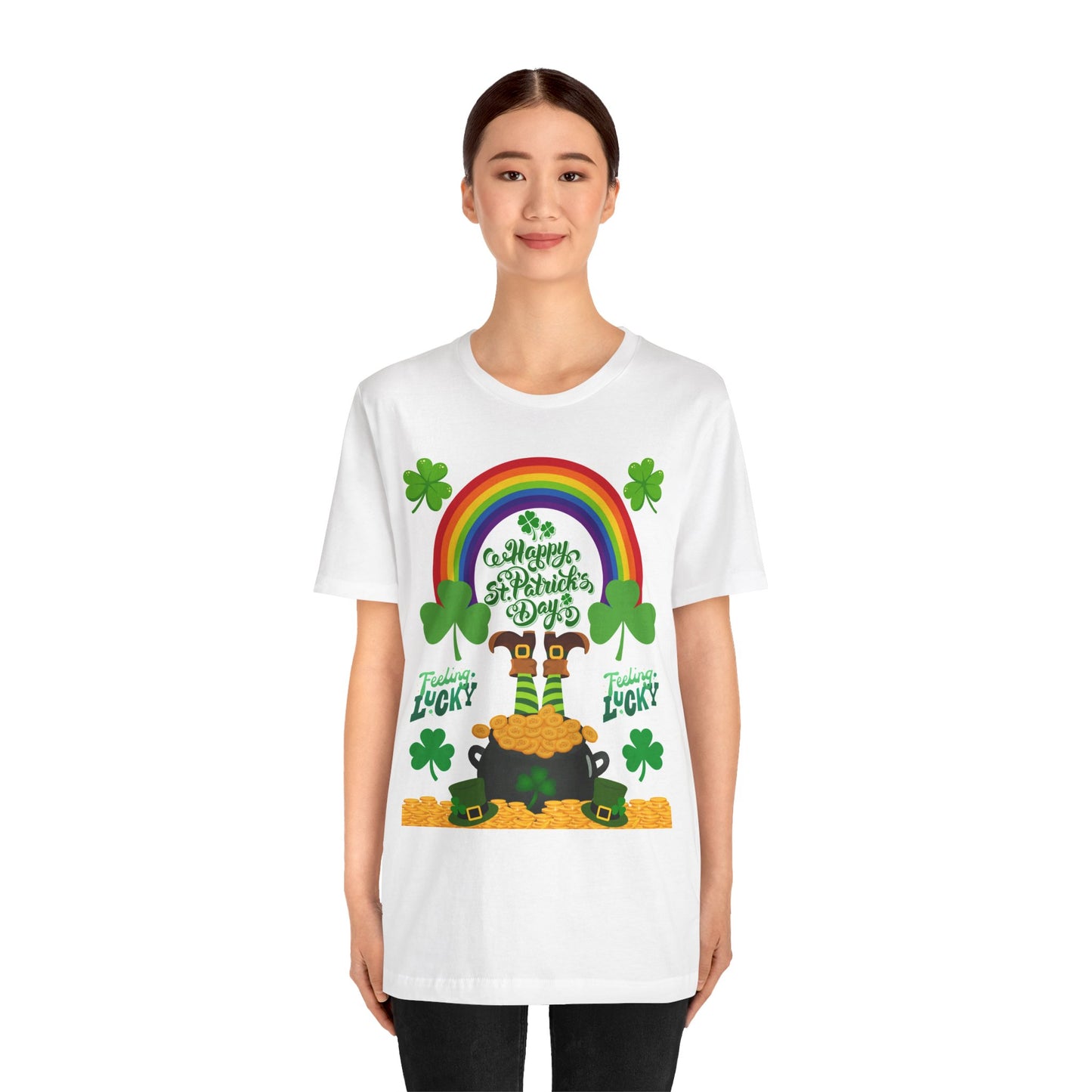 St Patrick's Day Lucky Rainbow T Shirt