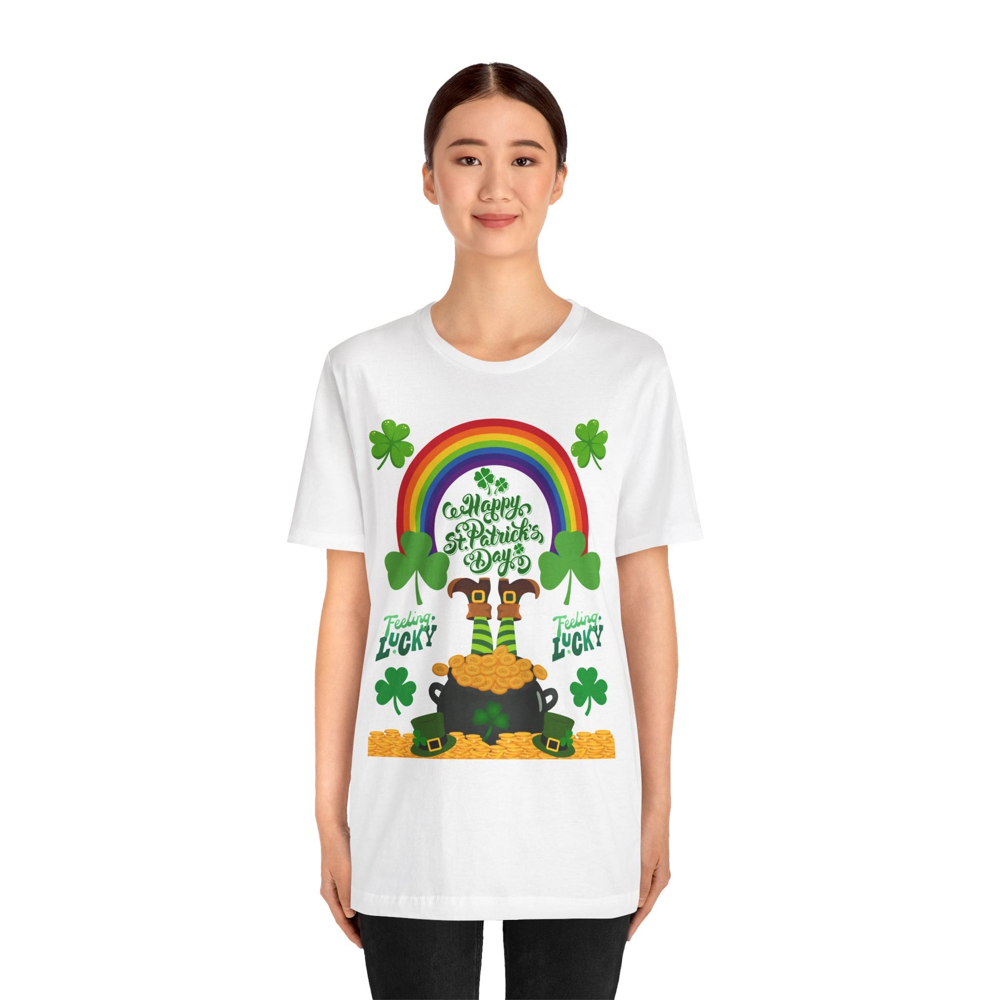 St Patrick's Day Lucky Rainbow T Shirt
