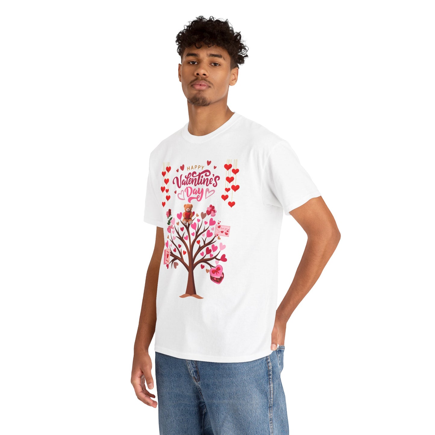Valentine's Day Tree T-Shirt - Happy Valentine's Day Heart & Gift Design