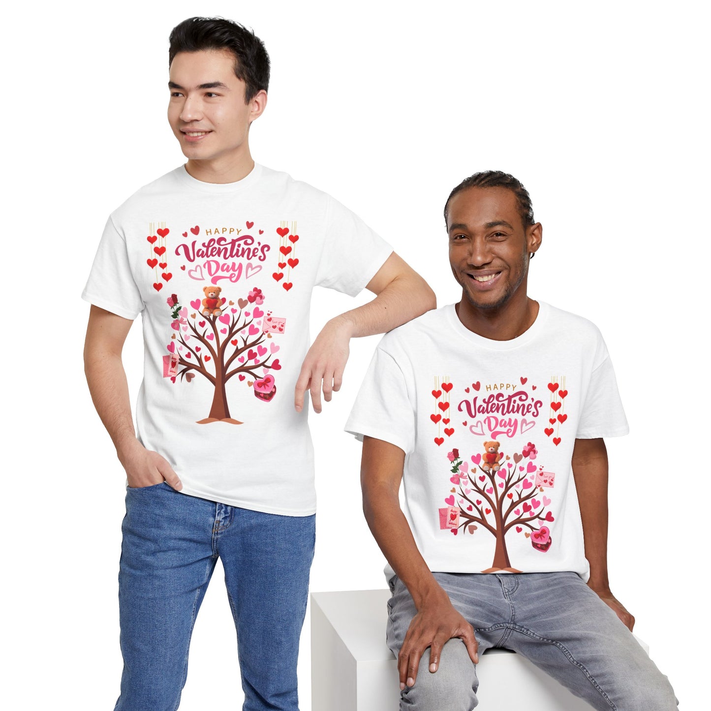 Valentine's Day Tree T-Shirt - Happy Valentine's Day Heart & Gift Design
