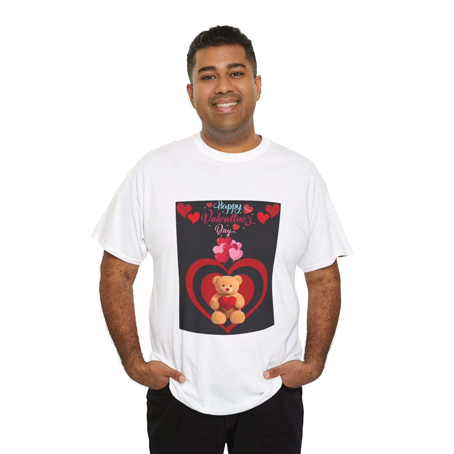 Valentine Teddy Bear Tee - Happy Valentine's Day Heart Graphic T-Shirt