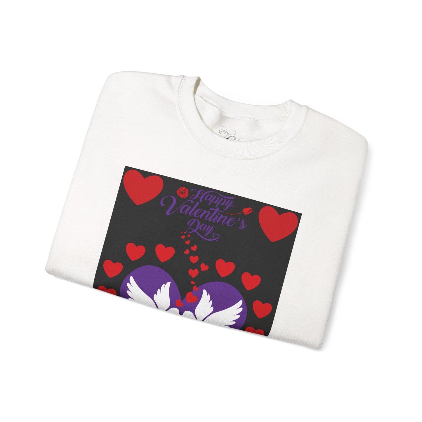 Valentine Dove Heart Crewneck Sweatshirt